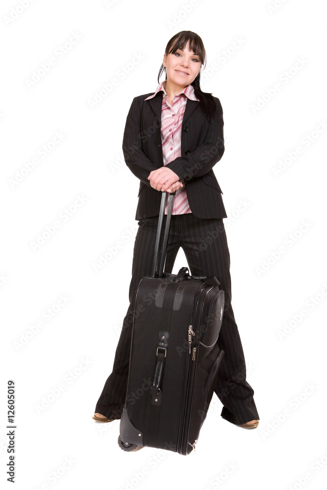businesswoman with suitcase businesswoman with suitcase