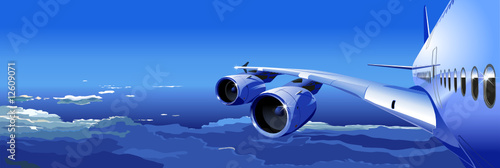 Vector airliner in the sky