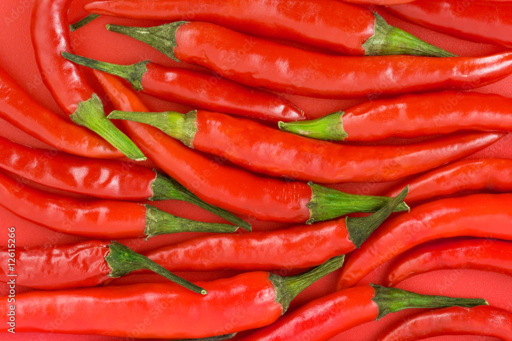 Red hot chili pepper background