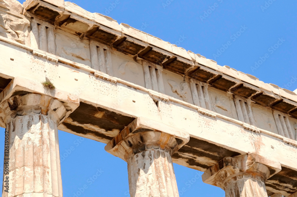 the columns of the Parthenon in Athens, Greece the columns of the Parthenon in Athens, Greece