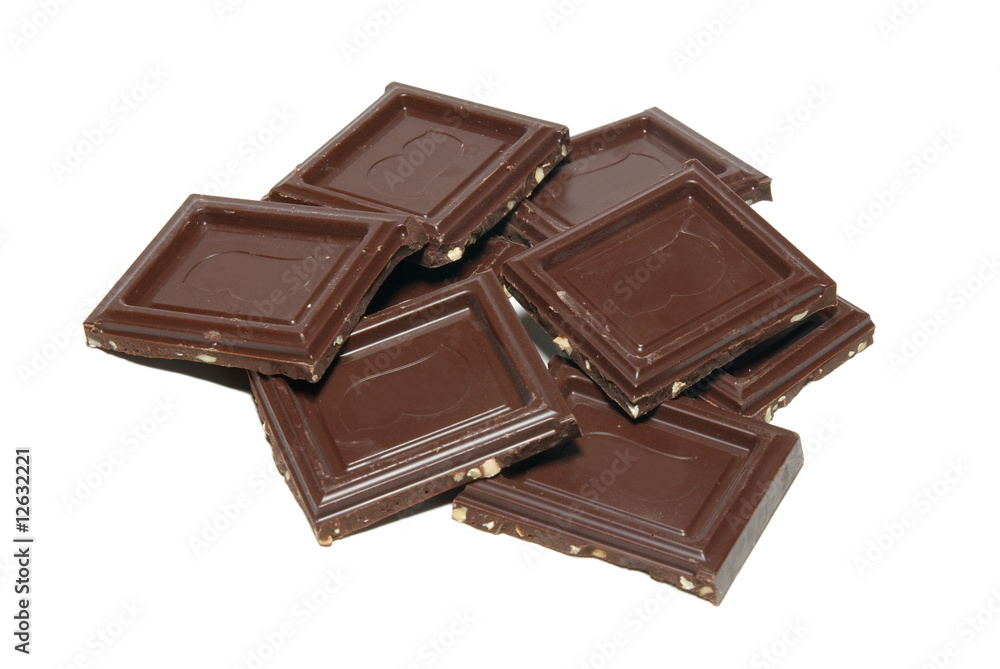 Chocolate isolated on white. Chocolate isolated on white.
