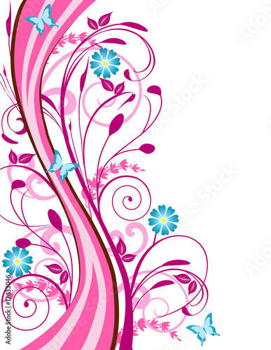 Spring background with pink and blue flowers #12633046