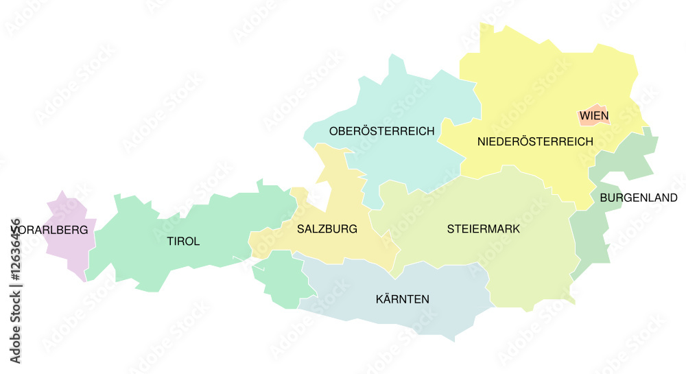 sterreich Karte Der Bundesl nder Farbig Stock Vector Adobe Stock sterreich-karte-der-bundesl-nder-farbig-stock-vector-adobe-stock