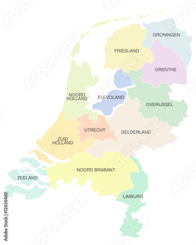 Karte der Niederlande, farbig