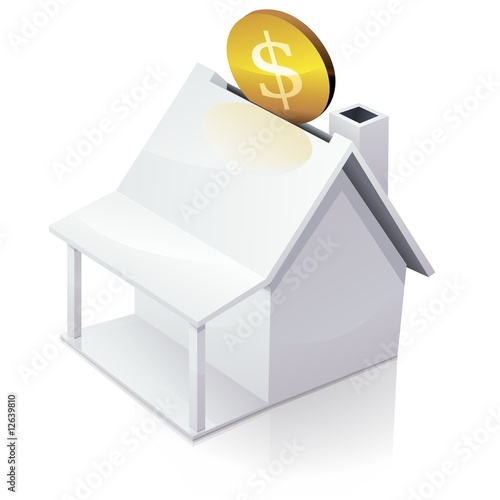 White American House MoneyBox