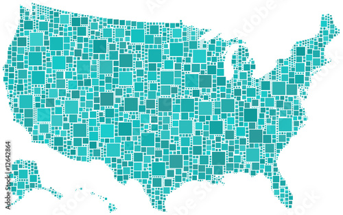 Stati uniti in un mosaico colorato