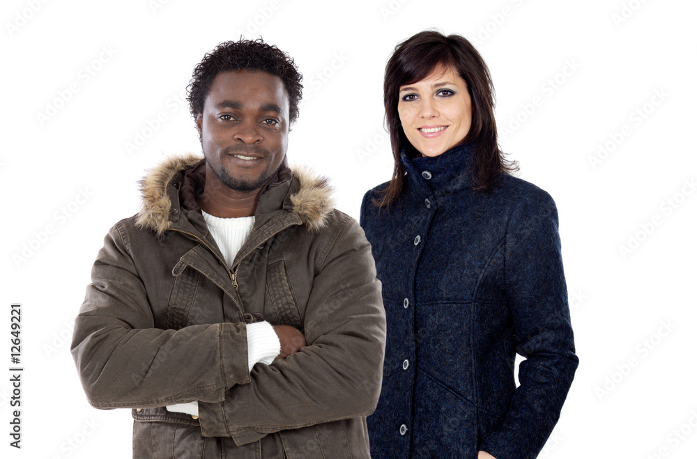 ..African boy and cute girl fashion with winter clothes ..African boy and cute girl fashion with winter clothes