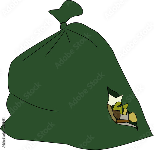 Torn trash bag