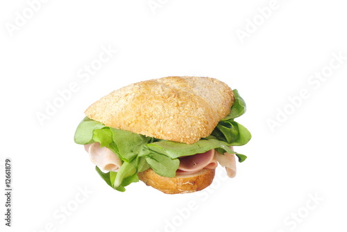 Fresh sandwich on white