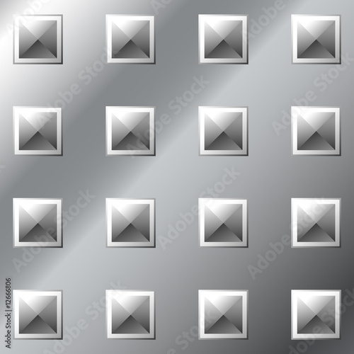Vector background of shiny metal with large pyramid tread