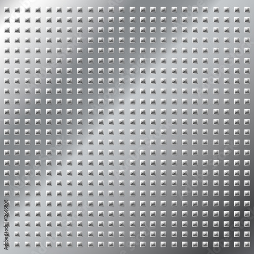 Vector background of shiny metal with small pyramid tread