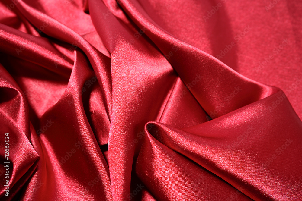Closeup of luxurious red silk Closeup of luxurious red silk
