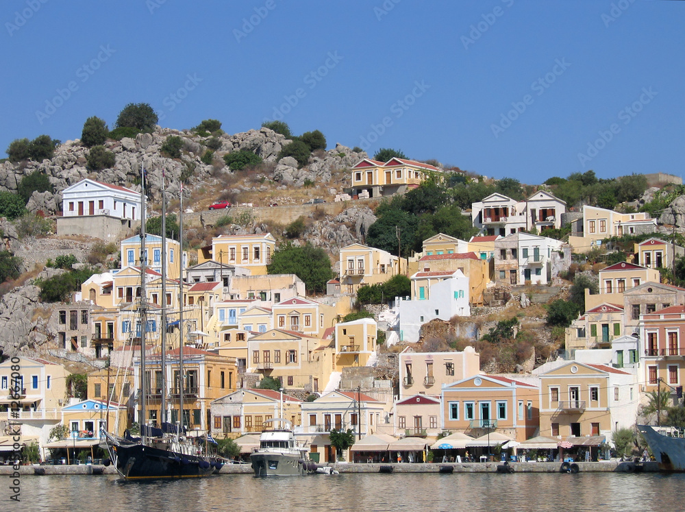 Greek town harbor