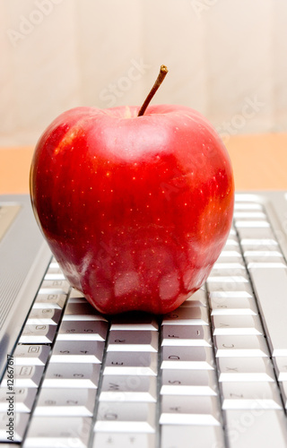 apple on keyboard