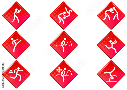 Pictogrammes des jeux olympiques d'été losange rouge(partie 2)
