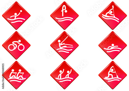Pictogrammes des jeux olympiques d'été losange rouge(partie 1)