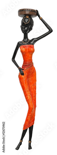 statuette africaine sur fond blanc photo