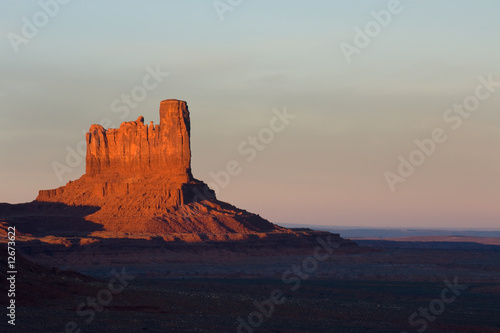 Sunset over mesa in Monument Valley tribal park
