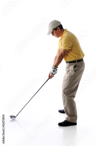 Golfer ready to swing
