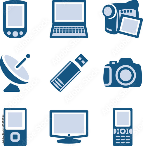 Blue icon set 16