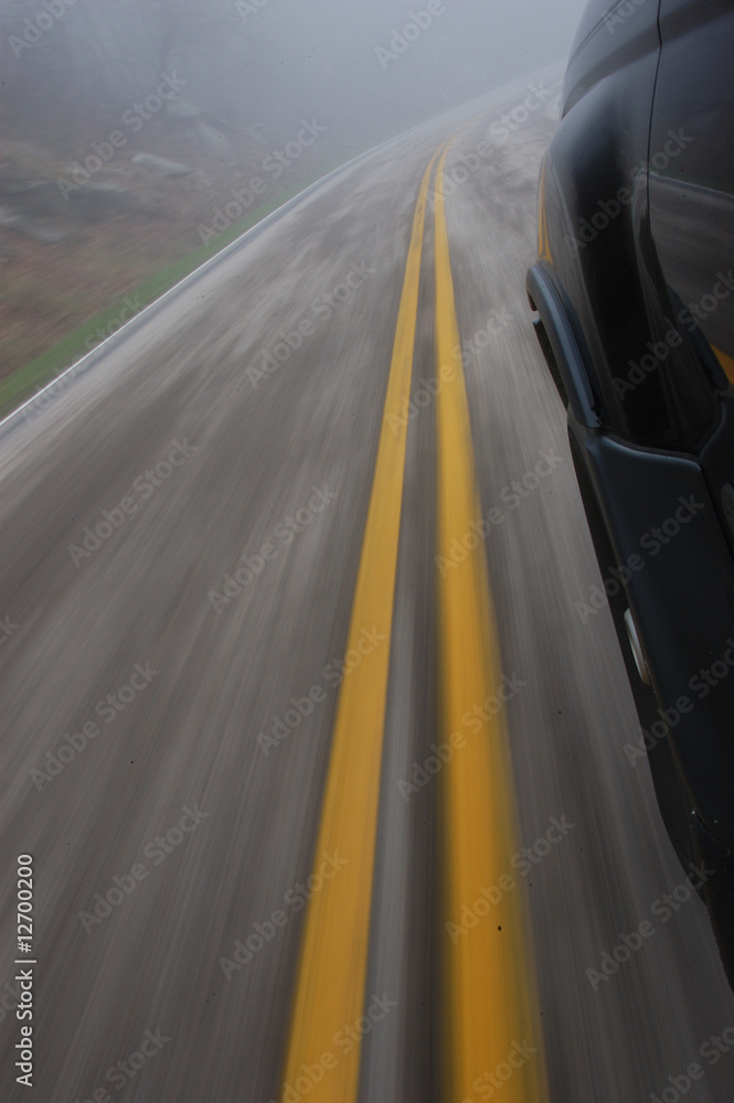 speeding car road blur
