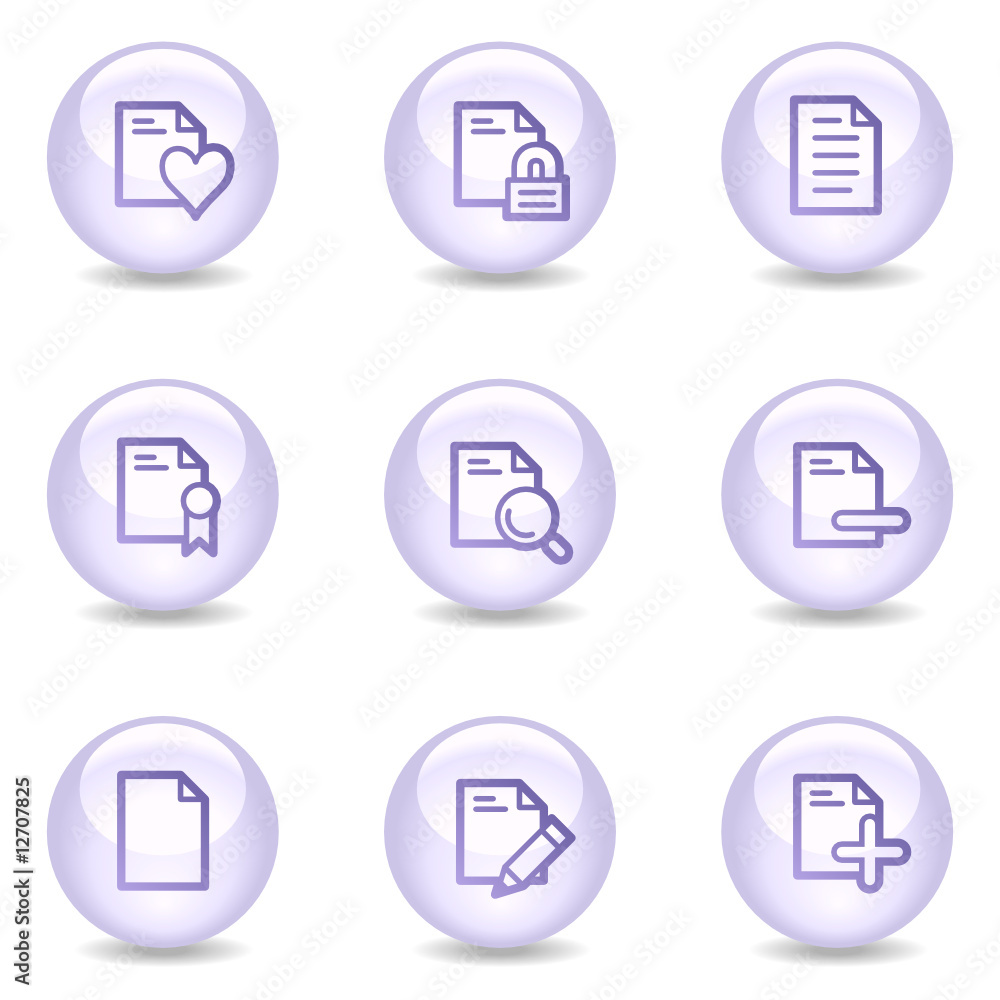 Document web icons, glossy pearl series set 2 Document web icons, glossy pearl series set 2