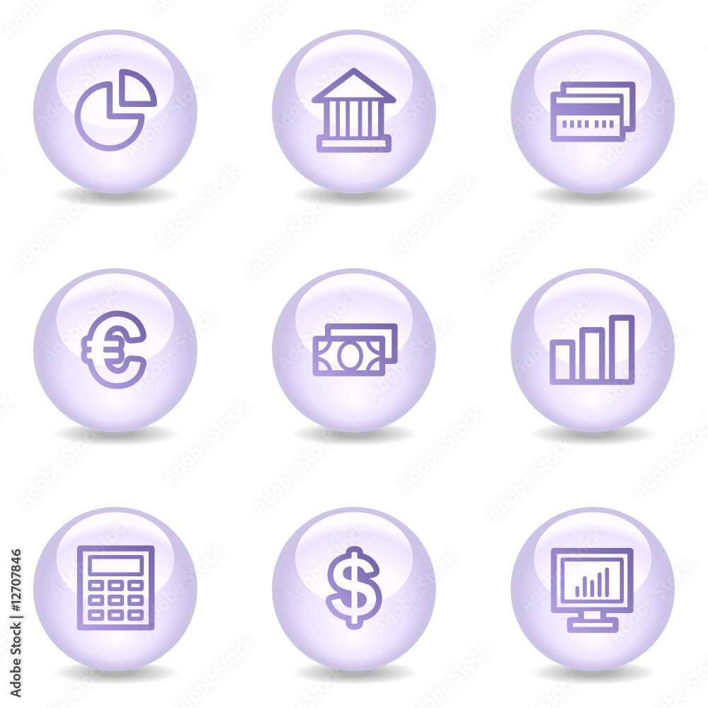 Finance web icons, glossy pearl series Finance web icons, glossy pearl series