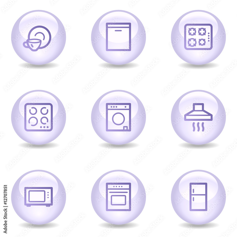 Home appliances web icons, glossy pearl series Home appliances web icons, glossy pearl series