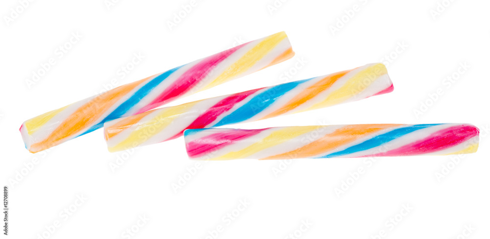 colored candy sticks isolated