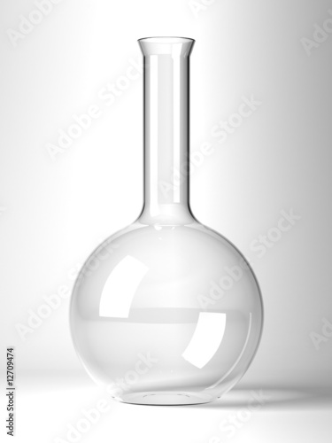 Slika na platnu Round empty retort on white background