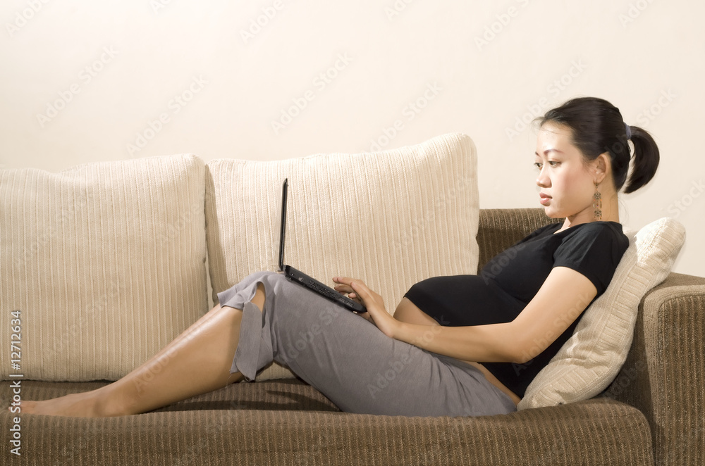 pregnant woman working from home WFH pregnant woman working from home WFH