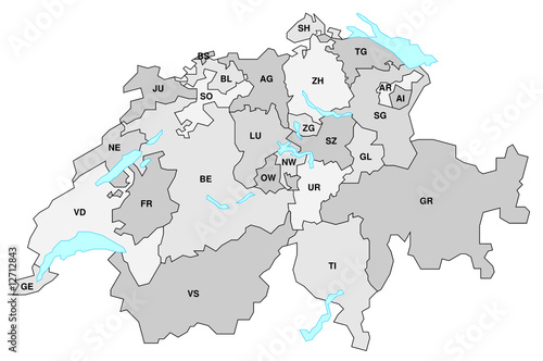 Schweiz - Karte der Kantone photo
