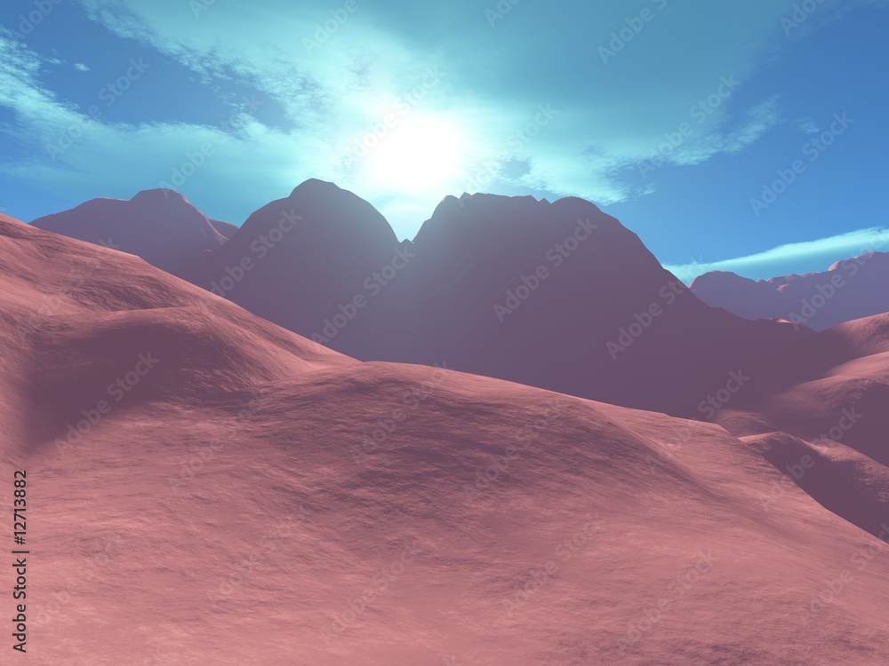 Naklejka premium Fremdartiges Gebirge