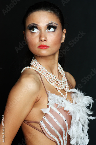 Quadro su tela Sexy moulin rouge girl wearing hot lingerie