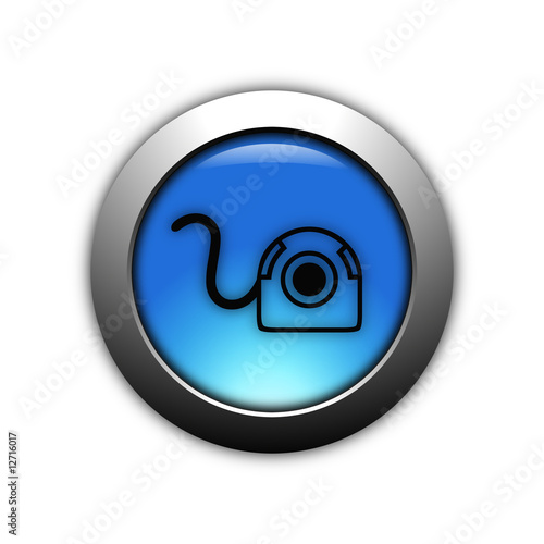 aqua blue webcam button with metalic ring