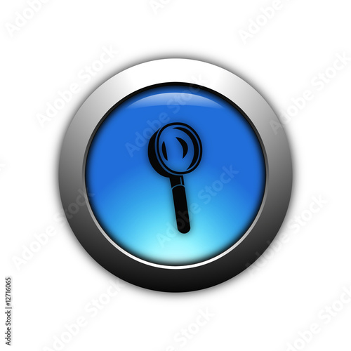 aqua blue search button with metalic ring