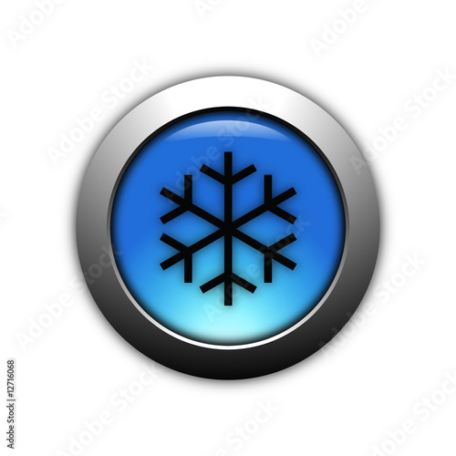 aqua blue snow button with metalic ring