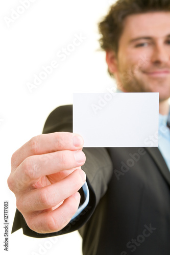 Mann mit Visitenkarte