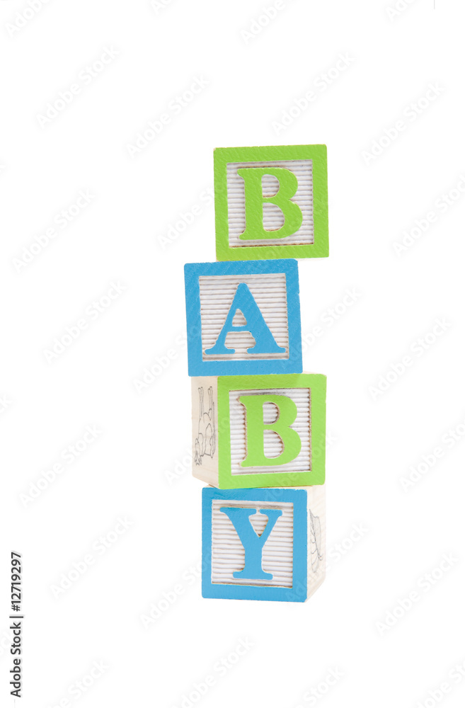 Baby written in childs blocks with clipping path Baby written in childs blocks with clipping path