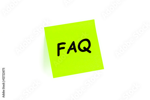FAQ on a post-it note