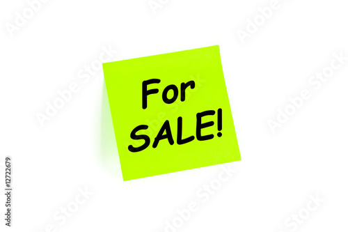 For SALE! on a post-it note