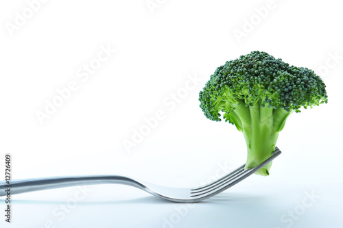 Broccoli in fork
