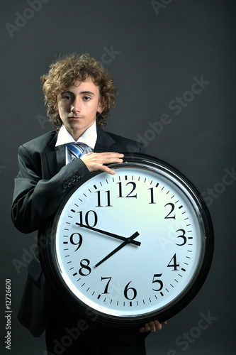 Businessman and clock