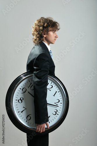 Businessman and clock