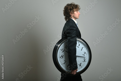 Businessman with clock