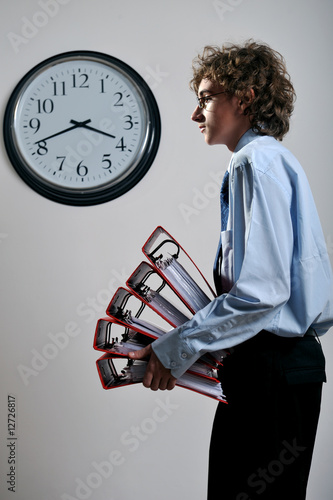 Businessman with folders