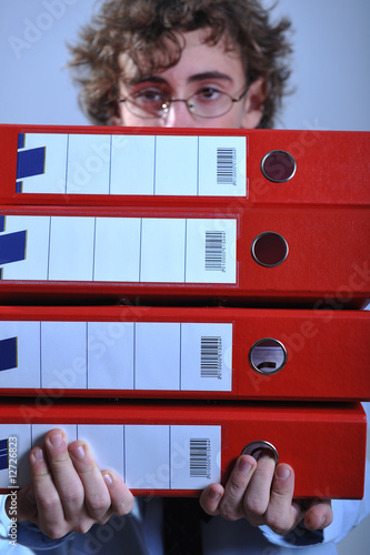 Businessman with folders