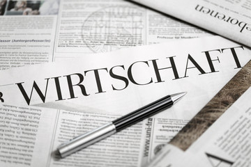 Deken met foto Kranten Wirtschaft Bericht  © drubig-photo