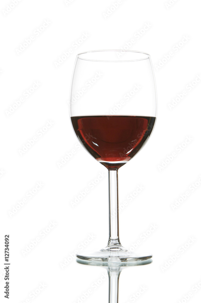 glass with red wine isolated on white glass with red wine isolated on white