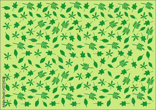 Summery green leaf pattern
